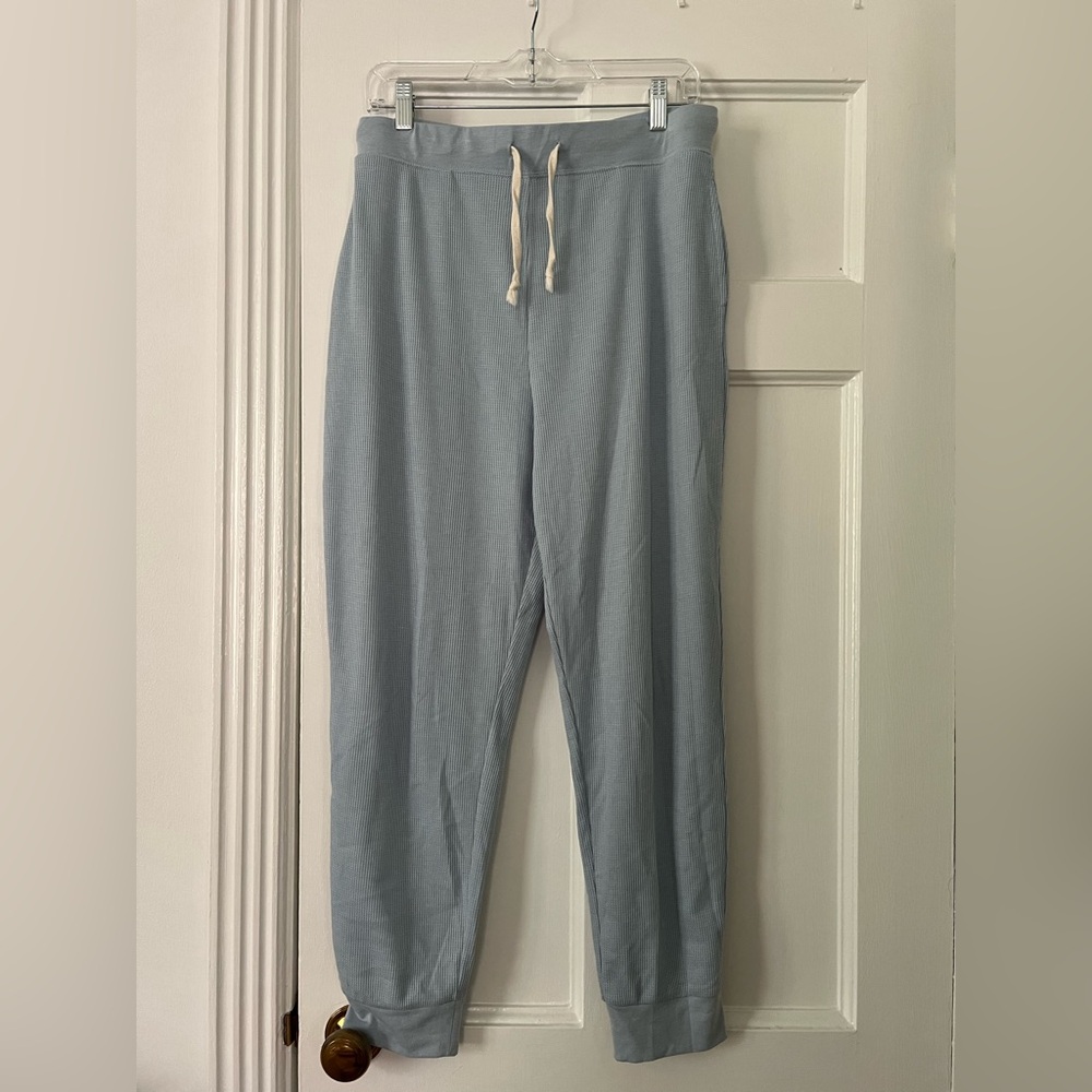 Light blue waffle jogger sweatpants